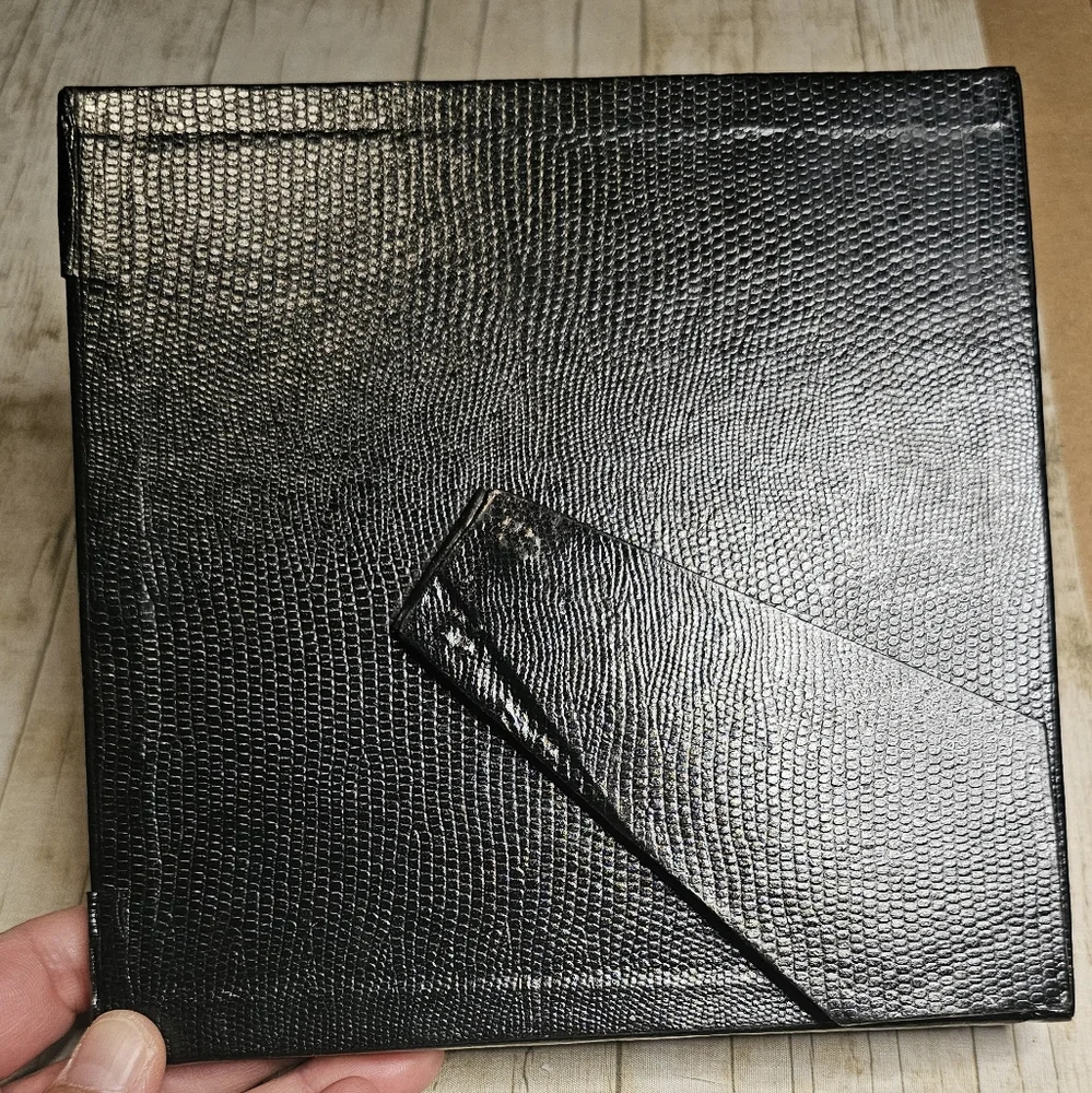 Black Faux Leather Textured □■ Picture Frame ■□ 2.5